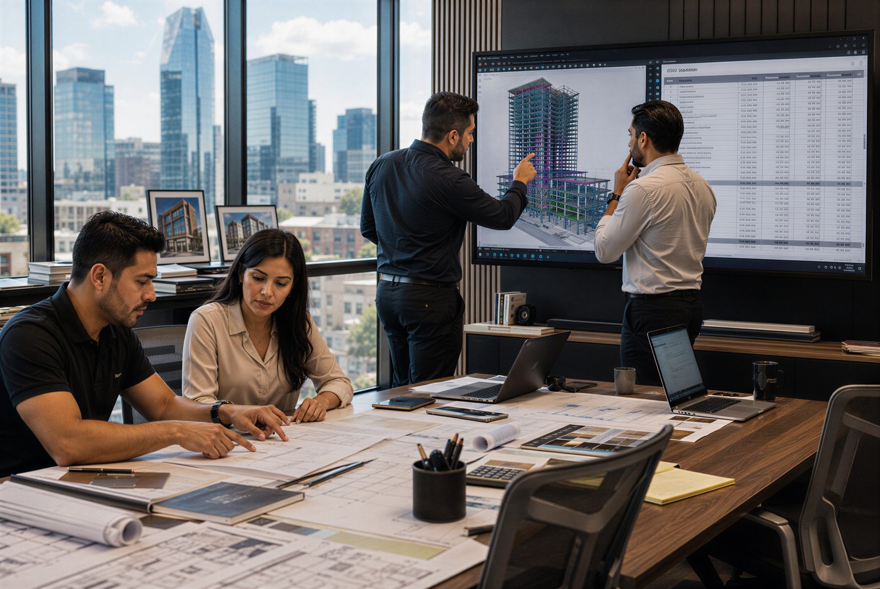 U.S. and Latin America teams working the same estimate on a video call